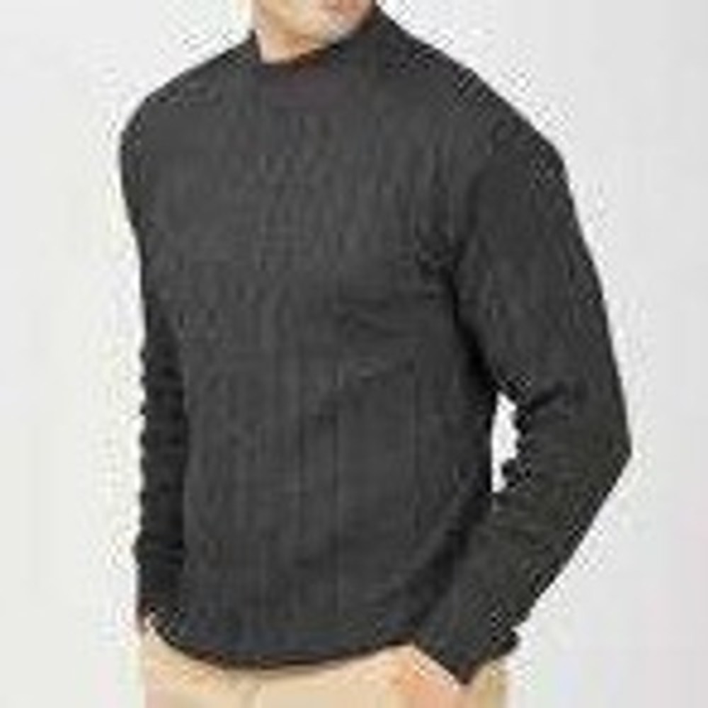 Methode Mens 100% Pure New Wool Dark Gray Mock Neck Long Sleeve Sweater Size XL